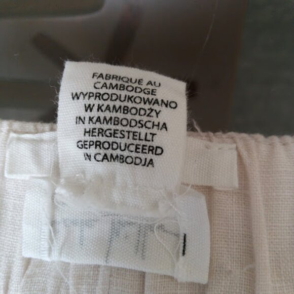 NICOLE MILLER Linen Cargo Pull On Elastic Drawstring Waist Khaki Jogger Pants M - Picture 12 of 15